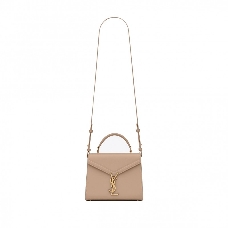 YSL CASSANDRA MINI TOP HANDLE BAG IN GRAIN DE POUDRE EMBOSSED LEATHER 623930BOW0W2721 (20*16*7.5cm)