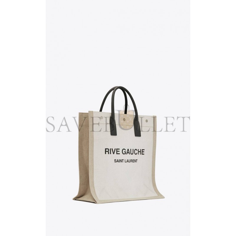 YSL RIVE GAUCHE NS SHOPPING BAG IN LINEN AND COTTON 6316829J52E9280 (39*38*17cm)