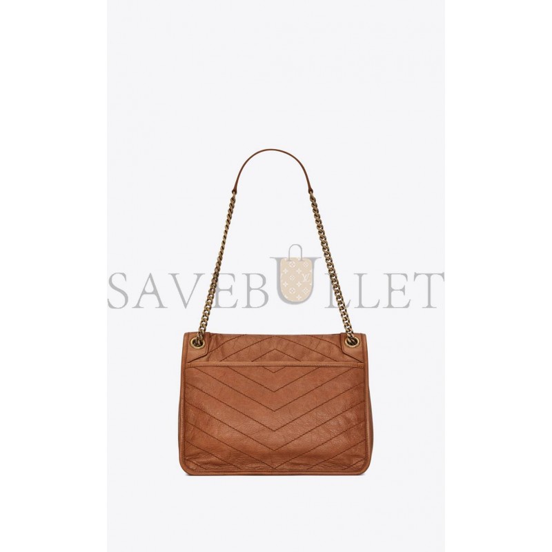 YSL NIKI MEDIUM CHAIN BAG IN CRINKLED VINTAGE LEATHER 6331581YG072522 (28*20*8.5cm) YSL NIKI MEDIUM CHAIN BAG IN CRINKLED VINTAGE LEATHER 6331581YG072522 (28*20*8.5cm)