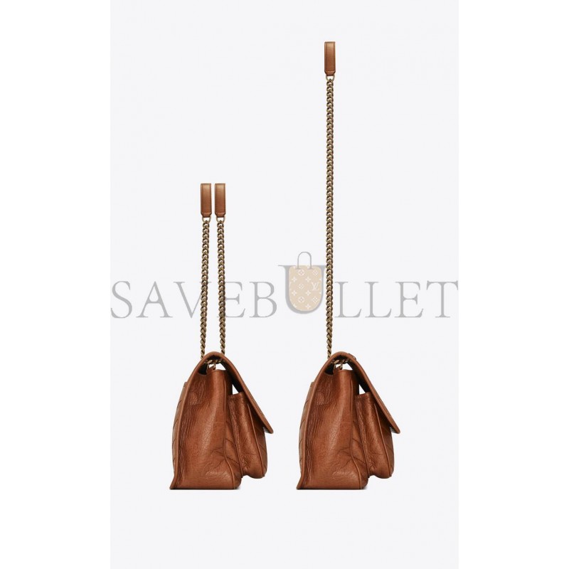 YSL NIKI MEDIUM CHAIN BAG IN CRINKLED VINTAGE LEATHER 6331581YG072522 (28*20*8.5cm) YSL NIKI MEDIUM CHAIN BAG IN CRINKLED VINTAGE LEATHER 6331581YG072522 (28*20*8.5cm)