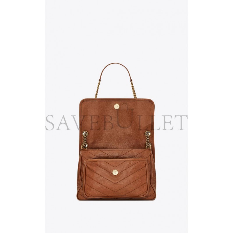 YSL NIKI MEDIUM CHAIN BAG IN CRINKLED VINTAGE LEATHER 6331581YG072522 (28*20*8.5cm) YSL NIKI MEDIUM CHAIN BAG IN CRINKLED VINTAGE LEATHER 6331581YG072522 (28*20*8.5cm)