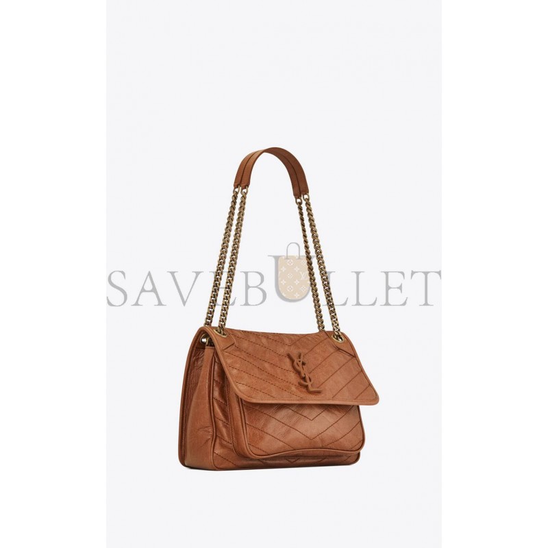 YSL NIKI MEDIUM CHAIN BAG IN CRINKLED VINTAGE LEATHER 6331581YG072522 (28*20*8.5cm) YSL NIKI MEDIUM CHAIN BAG IN CRINKLED VINTAGE LEATHER 6331581YG072522 (28*20*8.5cm)