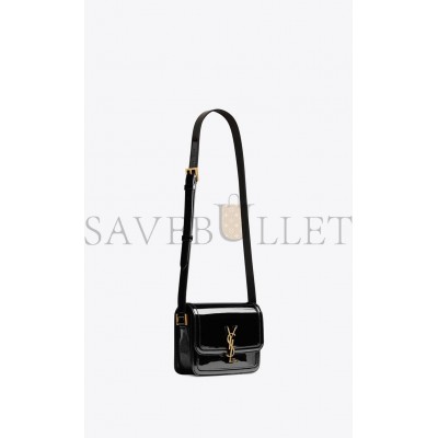 YSL SOLFERINO SMALL SATCHEL IN LACQUERED PATENT LEATHER 634306BMIIW1000 (18.5*14*6cm)