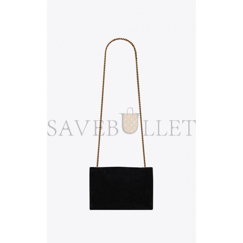 YSL KATE SMALL SUPPLEREVERSIBLE CHAIN BAG IN SUEDE AND LEATHER 7212500UD7W1000 (22*14.5*6cm)