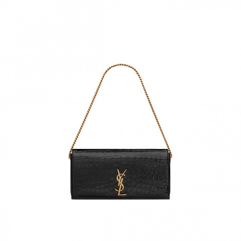 YSL KATE 99 CHAIN BAG IN ALLIGATOR-EMBOSSED LEATHER 72366015F0W1000 (26*13.5*4.5cm)