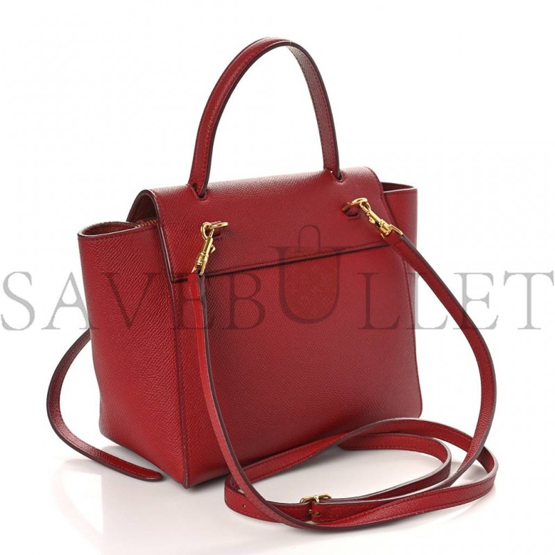 CELINE GRAINED CALFSKIN NANO BELT BAG RUBY (20*19*11cm) CELINE GRAINED CALFSKIN NANO BELT BAG RUBY (20*19*11cm)