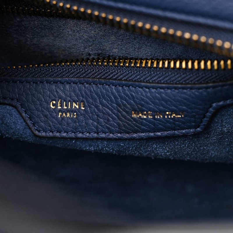 CELINE DRUMMED CALFSKIN MICRO LUGGAGE MARINE (26*25*13cm) CELINE DRUMMED CALFSKIN MICRO LUGGAGE MARINE (26*25*13cm)