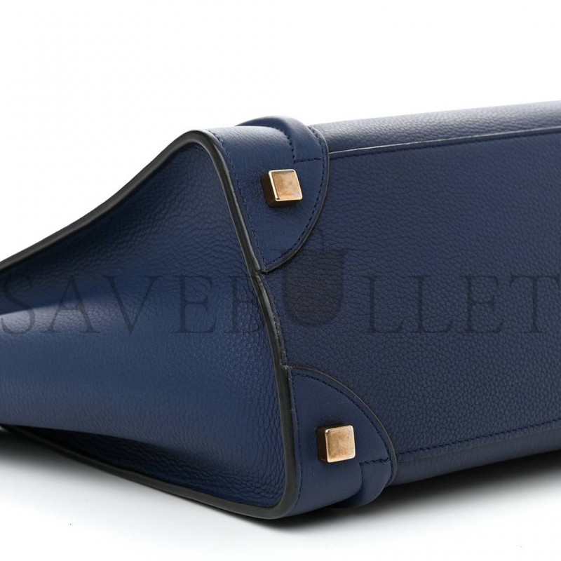 CELINE DRUMMED CALFSKIN MICRO LUGGAGE MARINE (26*25*13cm) CELINE DRUMMED CALFSKIN MICRO LUGGAGE MARINE (26*25*13cm)
