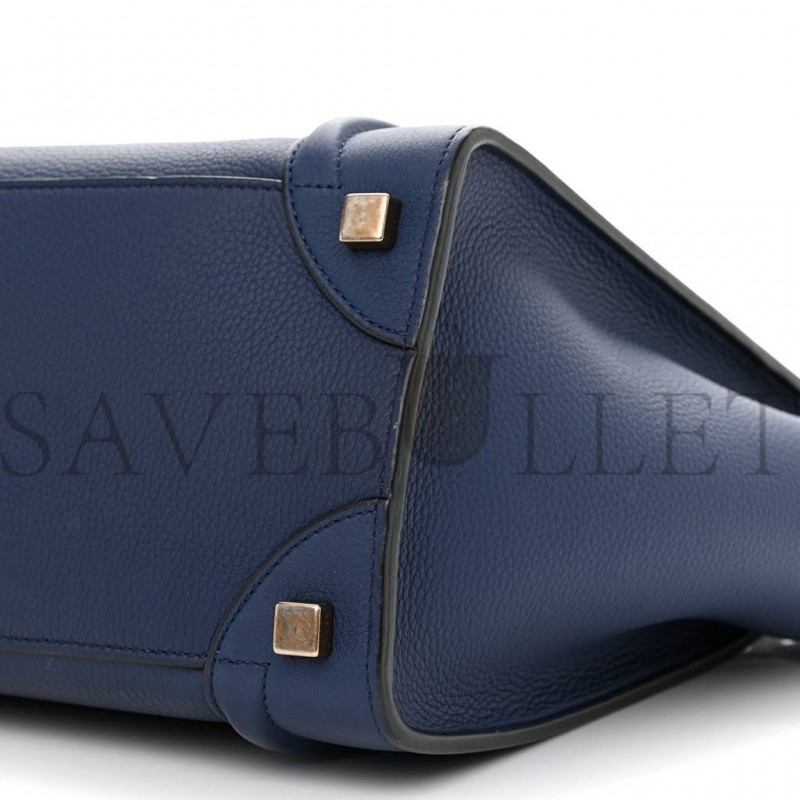 CELINE DRUMMED CALFSKIN MICRO LUGGAGE MARINE (26*25*13cm) CELINE DRUMMED CALFSKIN MICRO LUGGAGE MARINE (26*25*13cm)