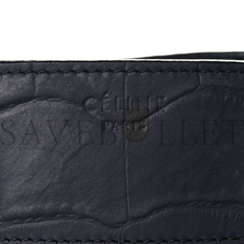 CELINE CROCODILE EMBOSSED CALFSKIN MEDIUM PHANTOM LUGGAGE NAVY BLUE (30*27*24cm)