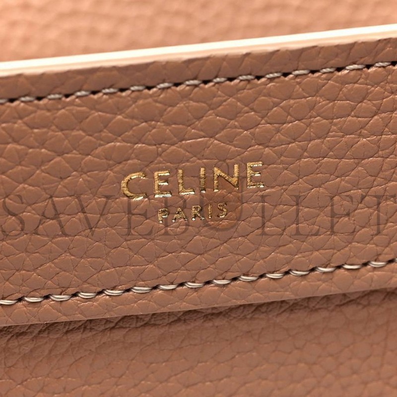 CELINE DRUMMED CALFSKIN NANO LUGGAGE DESERT ROSE (20*20*10cm)