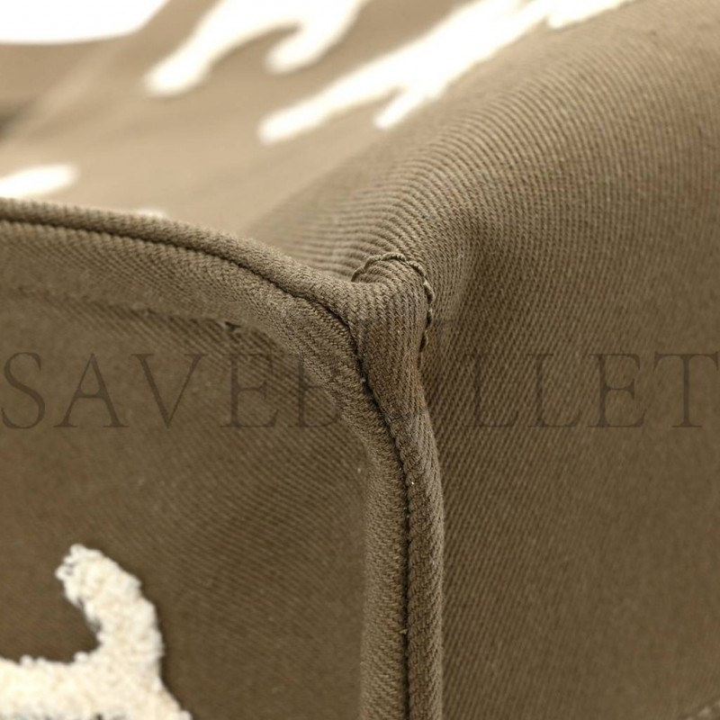 CELINE CANVAS CALFSKIN EMBROIDERED TRIOMPHE LARGE CABAS THAIS KHAKI TAN (41*29*17cm) CELINE CANVAS CALFSKIN EMBROIDERED TRIOMPHE LARGE CABAS THAIS KHAKI TAN (41*29*17cm)