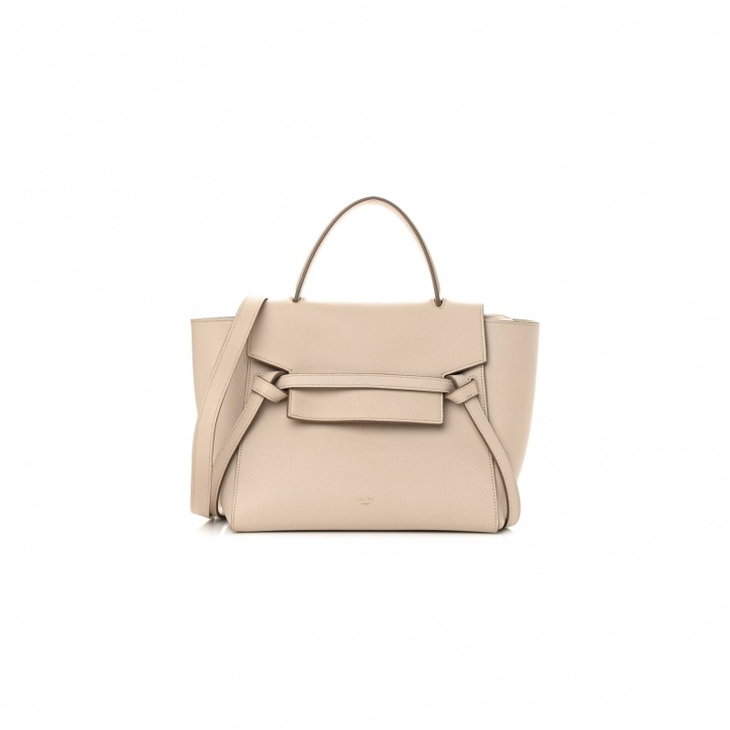 CELINE GRAINED CALFSKIN MICRO BELT BAG LIGHT TAUPE (24*22*13cm)