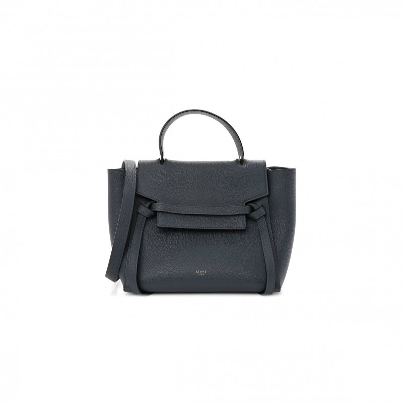 CELINE BABY GRAINED CALFSKIN MICRO BELT BAG NAVY BLUE (23*21*13cm)