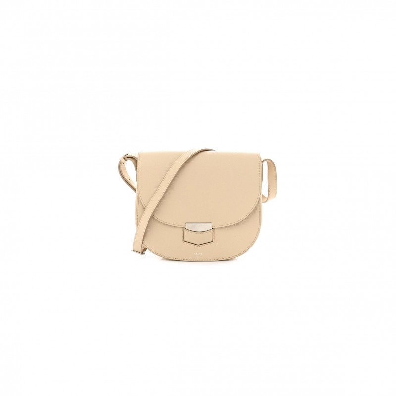 CELINE GRAINED CALFSKIN MEDIUM TROTTEUR LIGHT TAUPE (34*32*25cm)