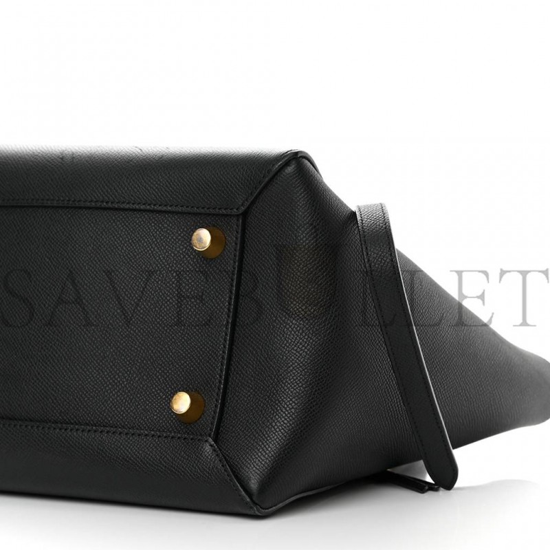 CELINE GRAINED CALFSKIN MINI BELT BAG BLACK (28*24*16cm)