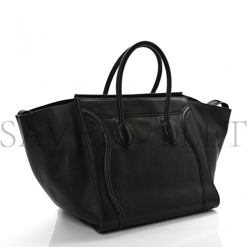 CELINE SMOOTH CALFSKIN MEDIUM PHANTOM LUGGAGE BLACK (29*29*25cm) CELINE SMOOTH CALFSKIN MEDIUM PHANTOM LUGGAGE BLACK (29*29*25cm)