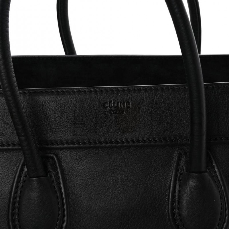 CELINE SMOOTH CALFSKIN MEDIUM PHANTOM LUGGAGE BLACK (29*29*25cm) CELINE SMOOTH CALFSKIN MEDIUM PHANTOM LUGGAGE BLACK (29*29*25cm)