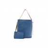 CELINE SHINY SMOOTH CALFSKIN SMALL TWISTED CABAS WASHED BLUE BLACK (36*26*11cm)