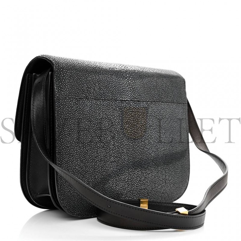 CELINE STINGRAY MEDIUM CLASSIC BOX FLAP BAG BLACK (23*18*8cm)