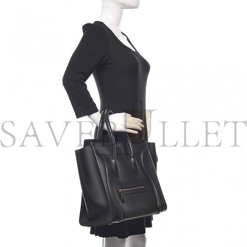 CELINE SMOOTH CALFSKIN MICRO LUGGAGE BLACK (29*26*14cm) CELINE SMOOTH CALFSKIN MICRO LUGGAGE BLACK (29*26*14cm)