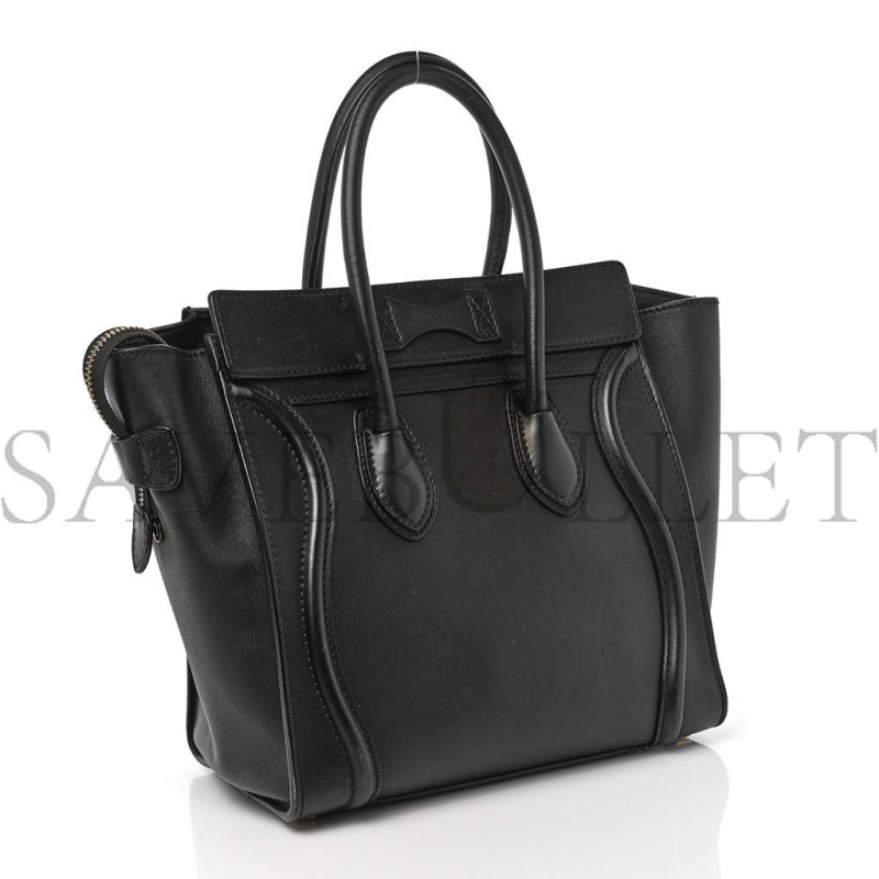 CELINE SMOOTH CALFSKIN MICRO LUGGAGE BLACK (29*26*14cm) CELINE SMOOTH CALFSKIN MICRO LUGGAGE BLACK (29*26*14cm)