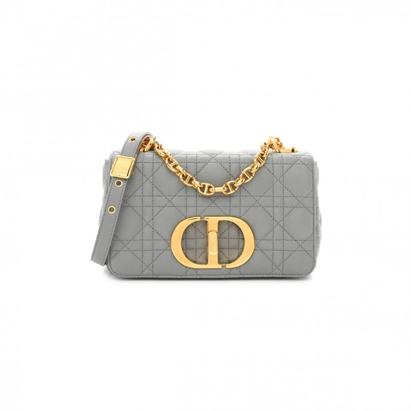 DIOR CALFSKIN CANNAGE SMALL CARO BAG GREY (20*12*7cm)