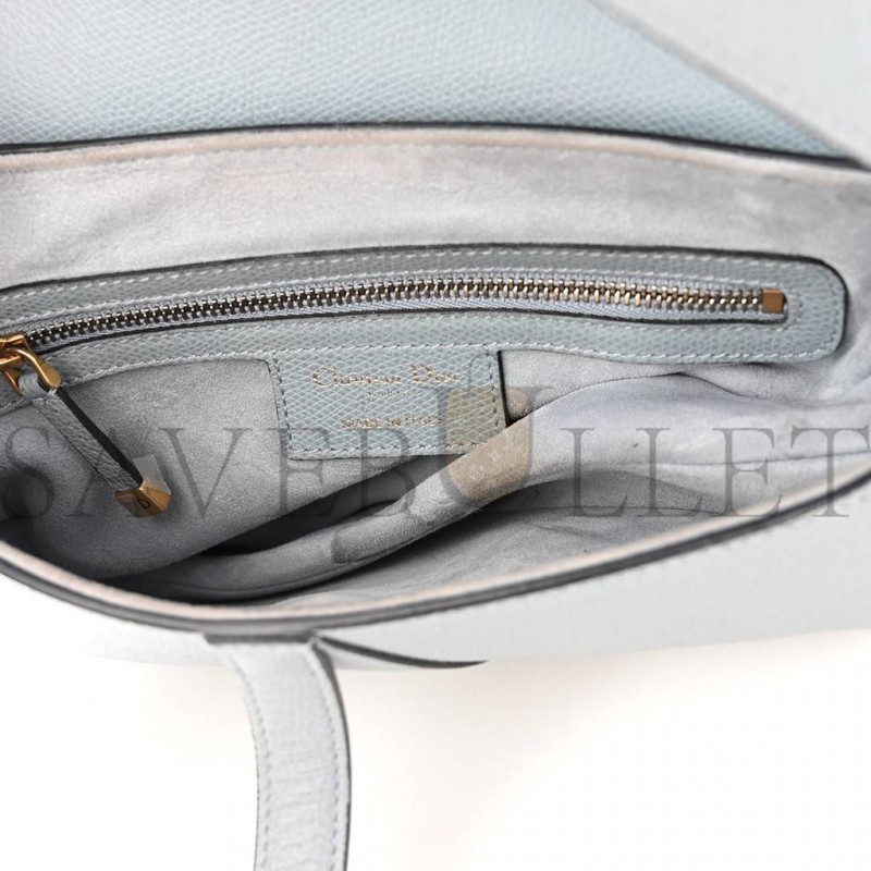 DIOR GRAINED CALFSKIN SADDLE BAG GREY STONE (24*23*5.7cm)