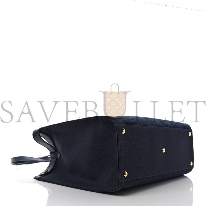 FENDI CANVAS VITELLO KING FF EMBROIDERED MEDIUM PEEKABOO X-TOTE BLUE (41*29*15cm) FENDI CANVAS VITELLO KING FF EMBROIDERED MEDIUM PEEKABOO X-TOTE BLUE (41*29*15cm)