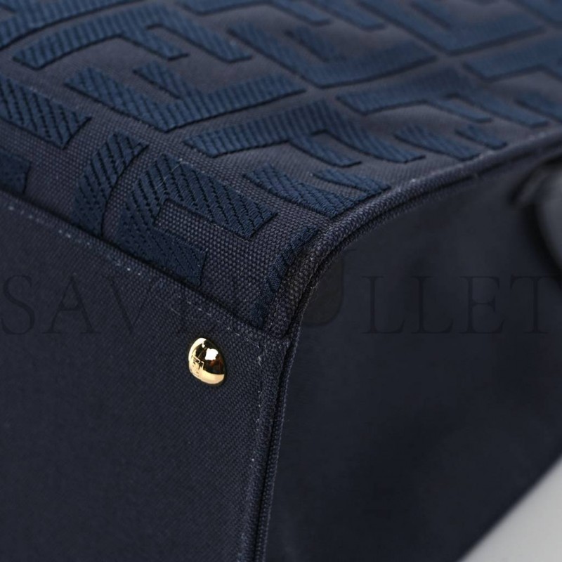 FENDI CANVAS VITELLO KING FF EMBROIDERED MEDIUM PEEKABOO X-TOTE BLUE (41*29*15cm) FENDI CANVAS VITELLO KING FF EMBROIDERED MEDIUM PEEKABOO X-TOTE BLUE (41*29*15cm)