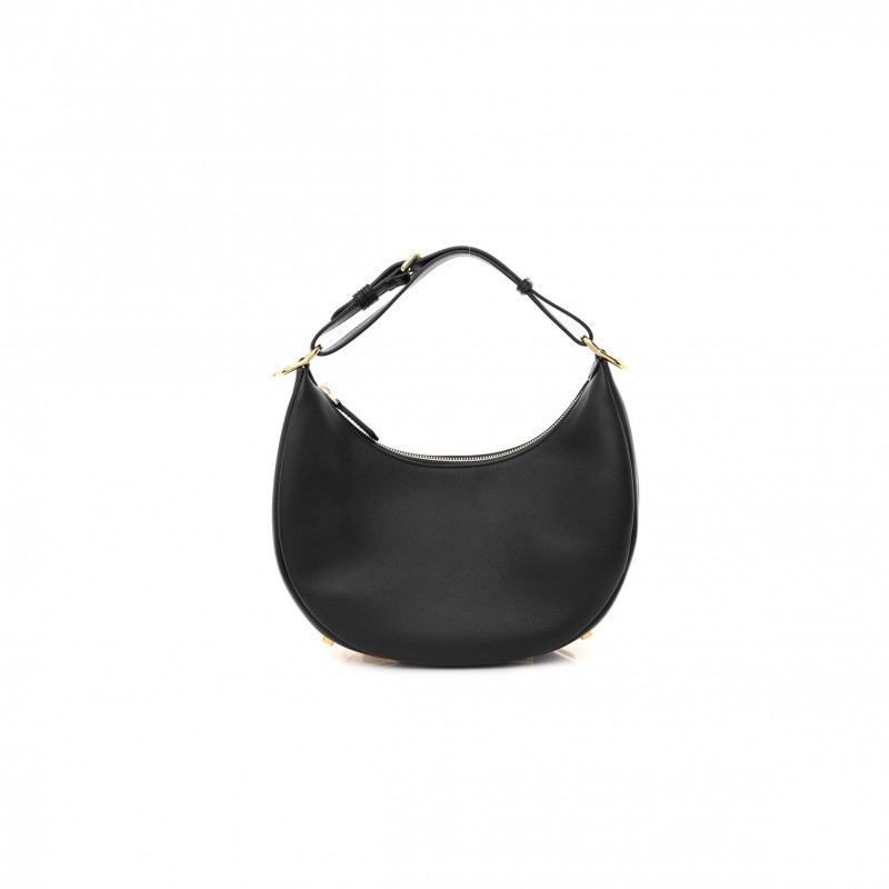 FENDI VITELLO GRACE MATTE SMALL FENDIGRAPHY HOBO BAG BLACK (28*23*10cm) FENDI VITELLO GRACE MATTE SMALL FENDIGRAPHY HOBO BAG BLACK (28*23*10cm)