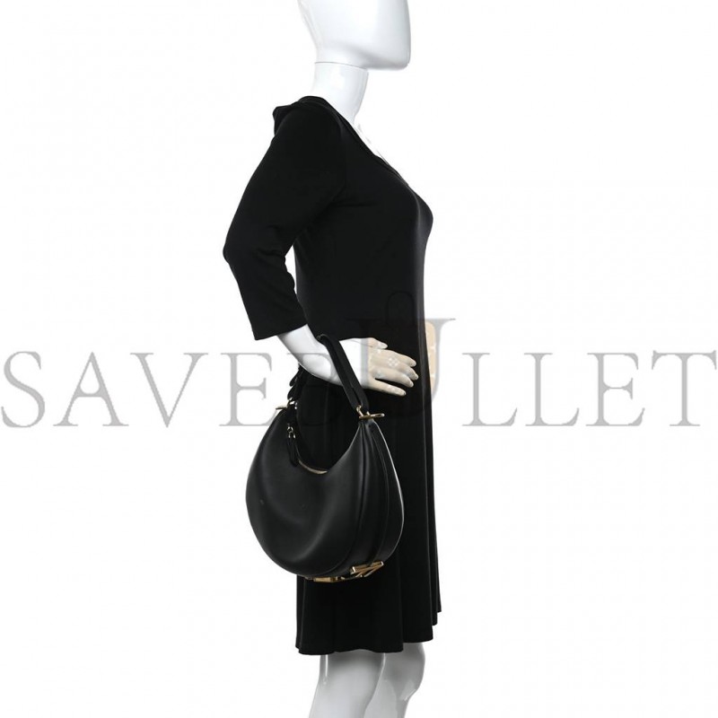 FENDI VITELLO GRACE MATTE SMALL FENDIGRAPHY HOBO BAG BLACK (28*23*10cm) FENDI VITELLO GRACE MATTE SMALL FENDIGRAPHY HOBO BAG BLACK (28*23*10cm)