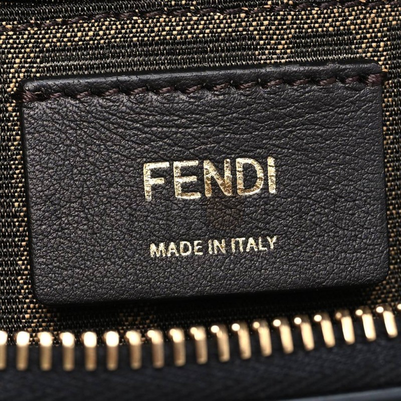FENDI VITELLO KING PLEXIGLASS LOGO EMBOSSED MINI BY THE WAY TOP HANDLE BOSTON BAG BLACK (18*10*9cm) FENDI VITELLO KING PLEXIGLASS LOGO EMBOSSED MINI BY THE WAY TOP HANDLE BOSTON BAG BLACK (18*10*9cm)