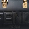 FENDI VITELLO KING PLEXIGLASS LOGO EMBOSSED MINI BY THE WAY TOP HANDLE BOSTON BAG BLACK (18*10*9cm) FENDI VITELLO KING PLEXIGLASS LOGO EMBOSSED MINI BY THE WAY TOP HANDLE BOSTON BAG BLACK (18*10*9cm)